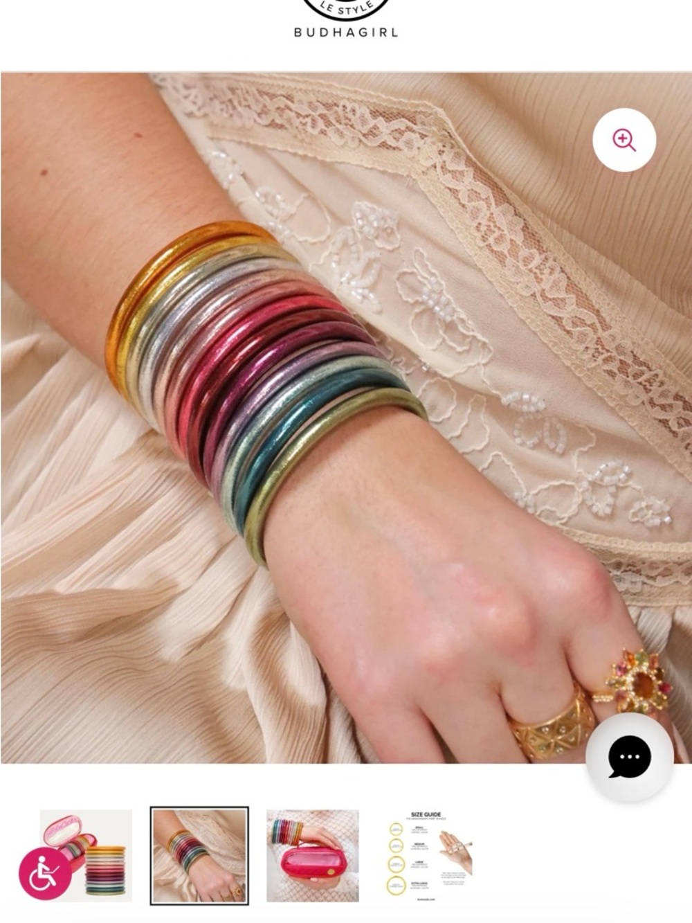 BudhaGirl Authentic All Weather Bangle Bracelet Stack Bundle with case